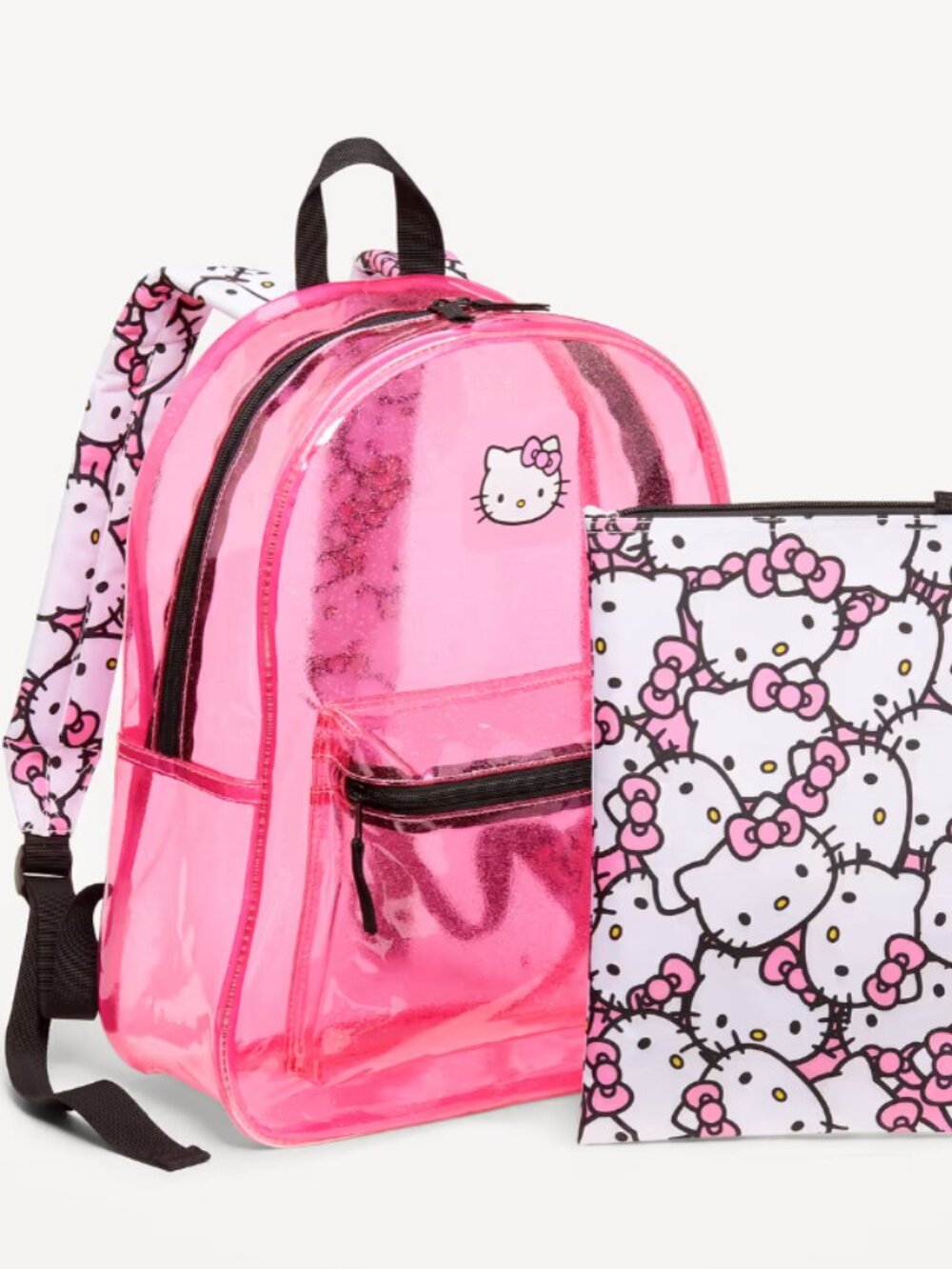 Brand New with Tags Hello Kitty Clear Pink Backpack with Inner Removable Pouch